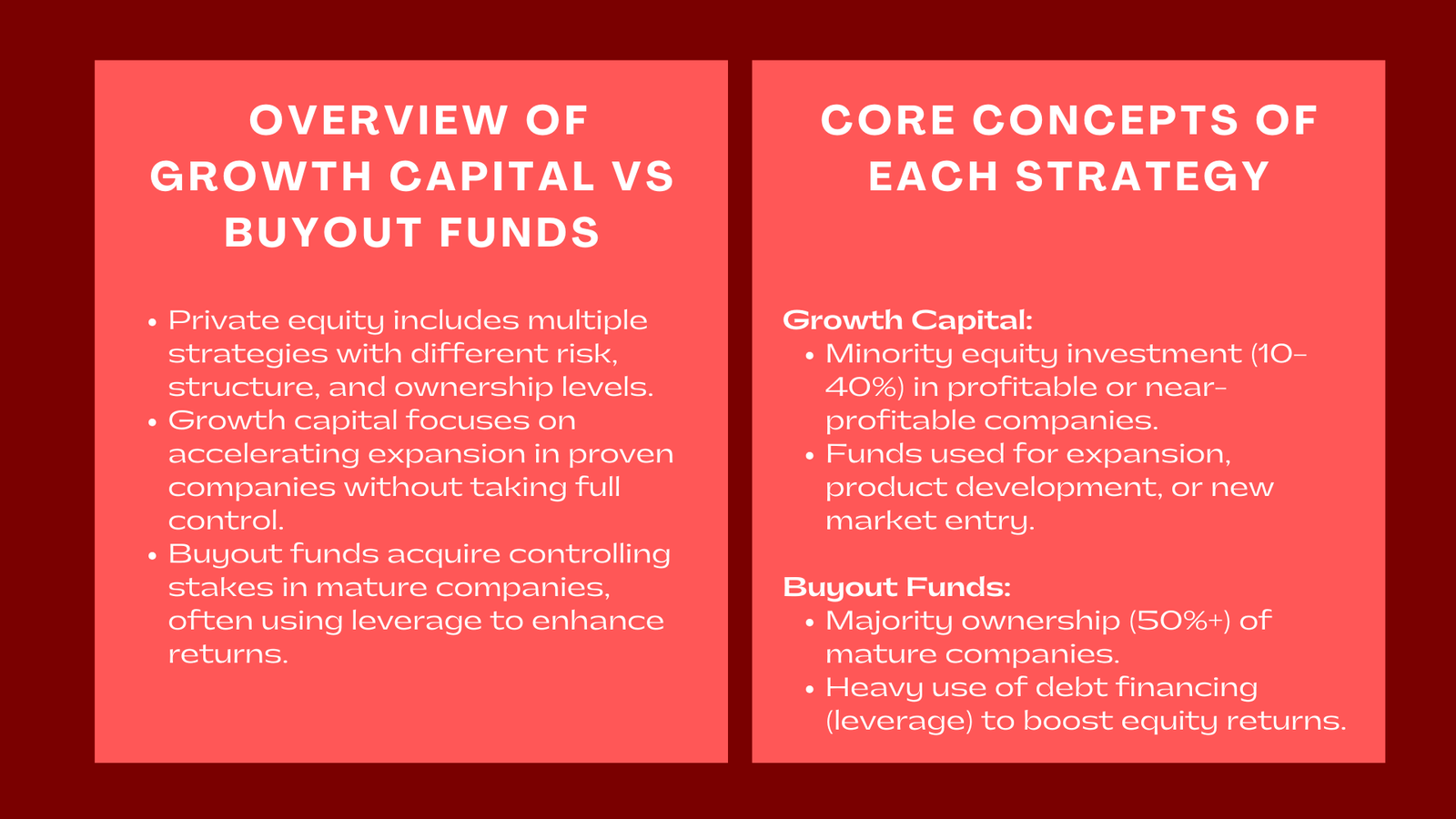 Growth Capital vs Buyout Funds Key Differences in Private Equity